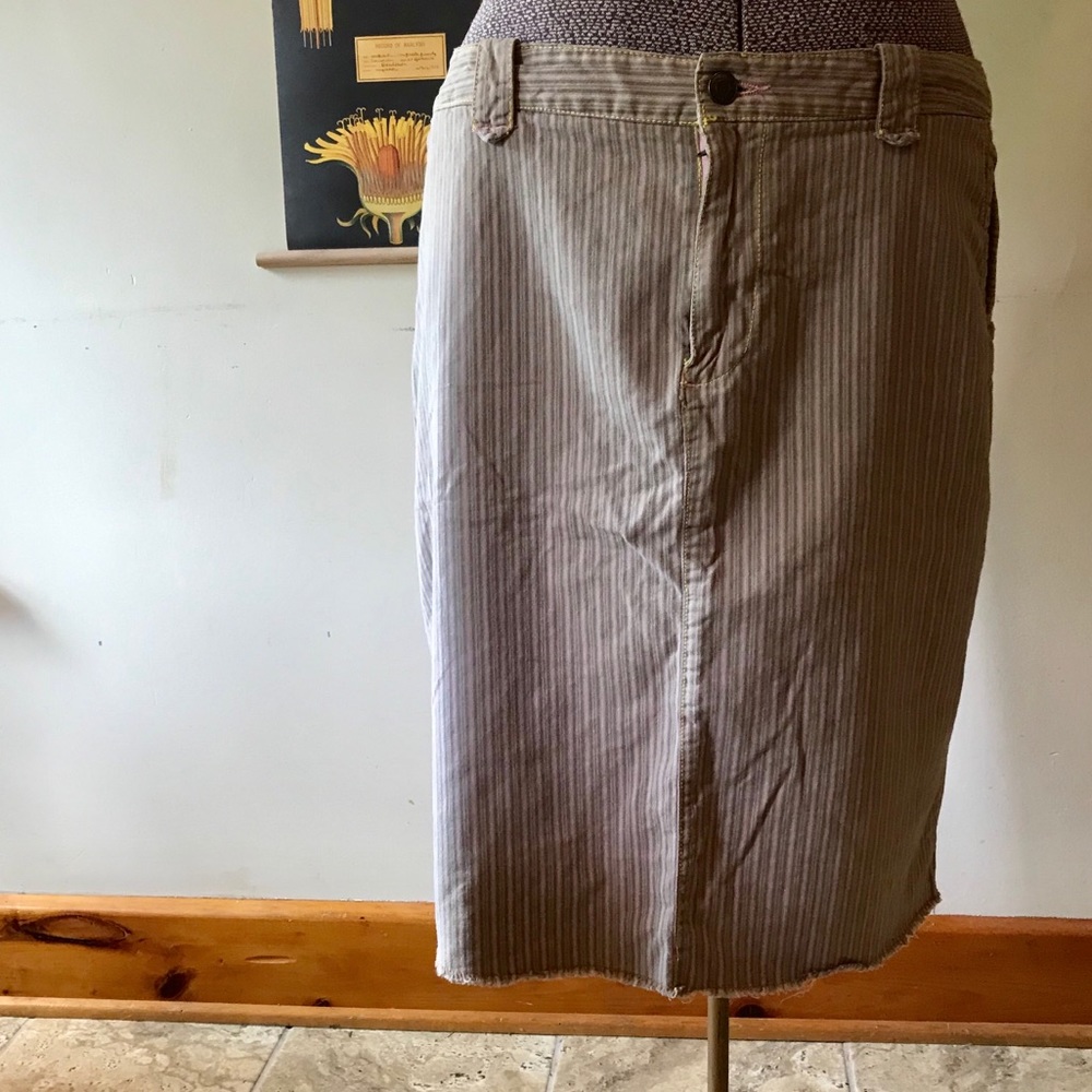 Striped jean material skirt